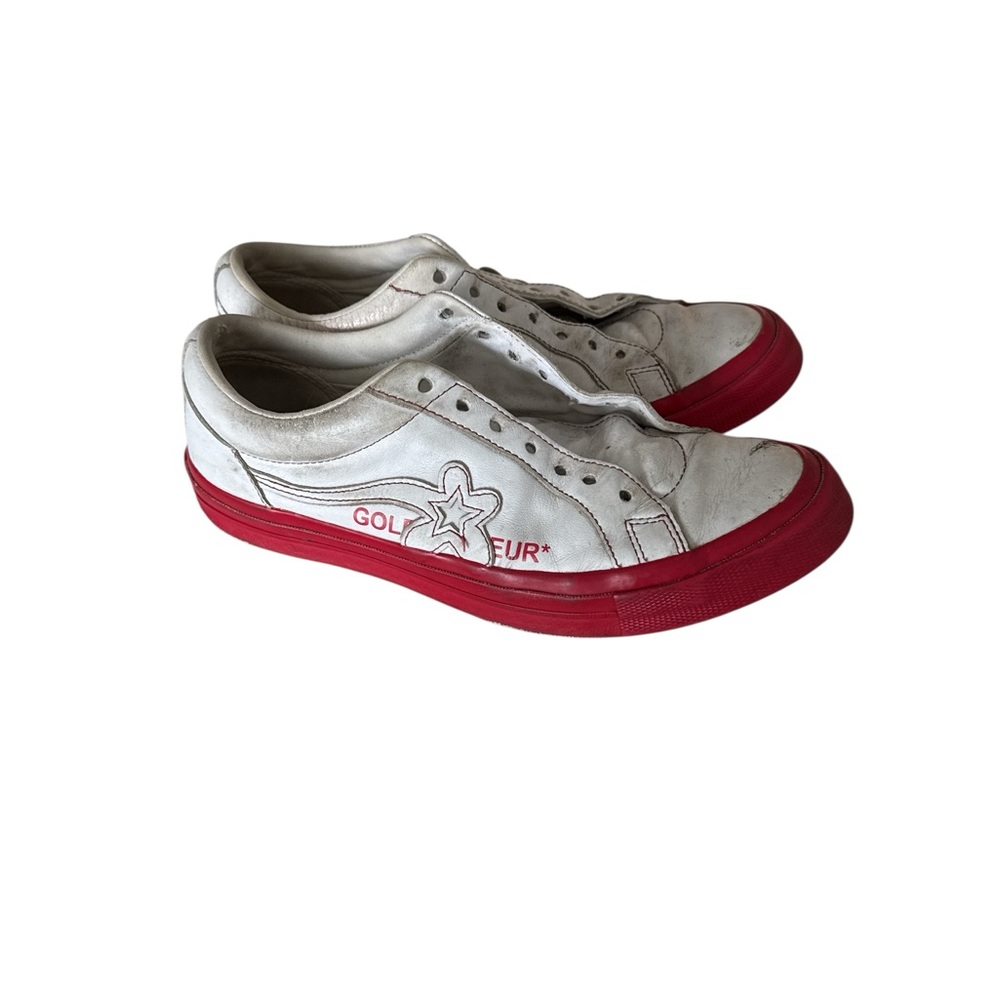 Golf Le Fleur White and Red Low-Top Sneakers